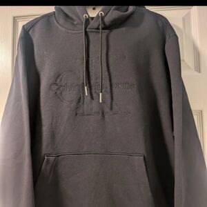Calvin Klein Premium Monologo Hoodie - Black Tonal Logo